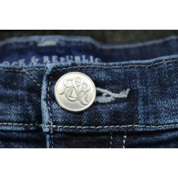 Women's Rock & Republic Kasandra Blue Jeans-Size 16M-Distressed - Picture 4 of 11